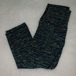 cropped blue/green lululemon leggings